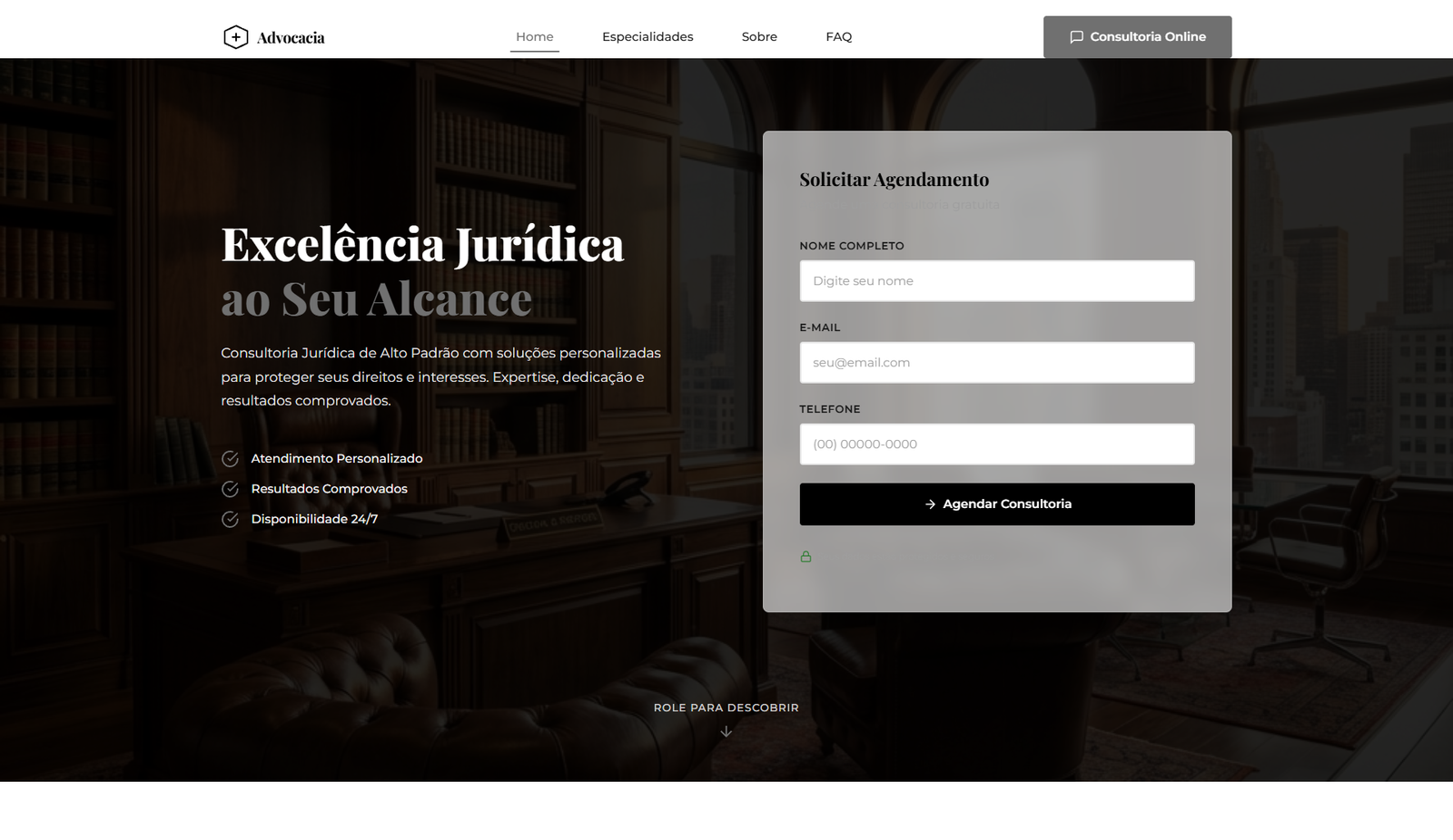 Website Advocacia Profissional