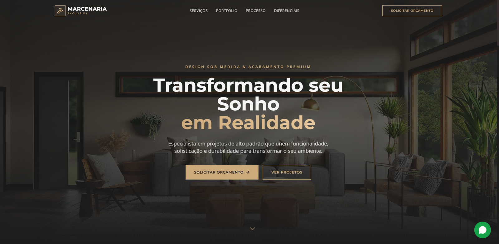 Marcenaria Exclusiva - Site institucional com portfolio visual